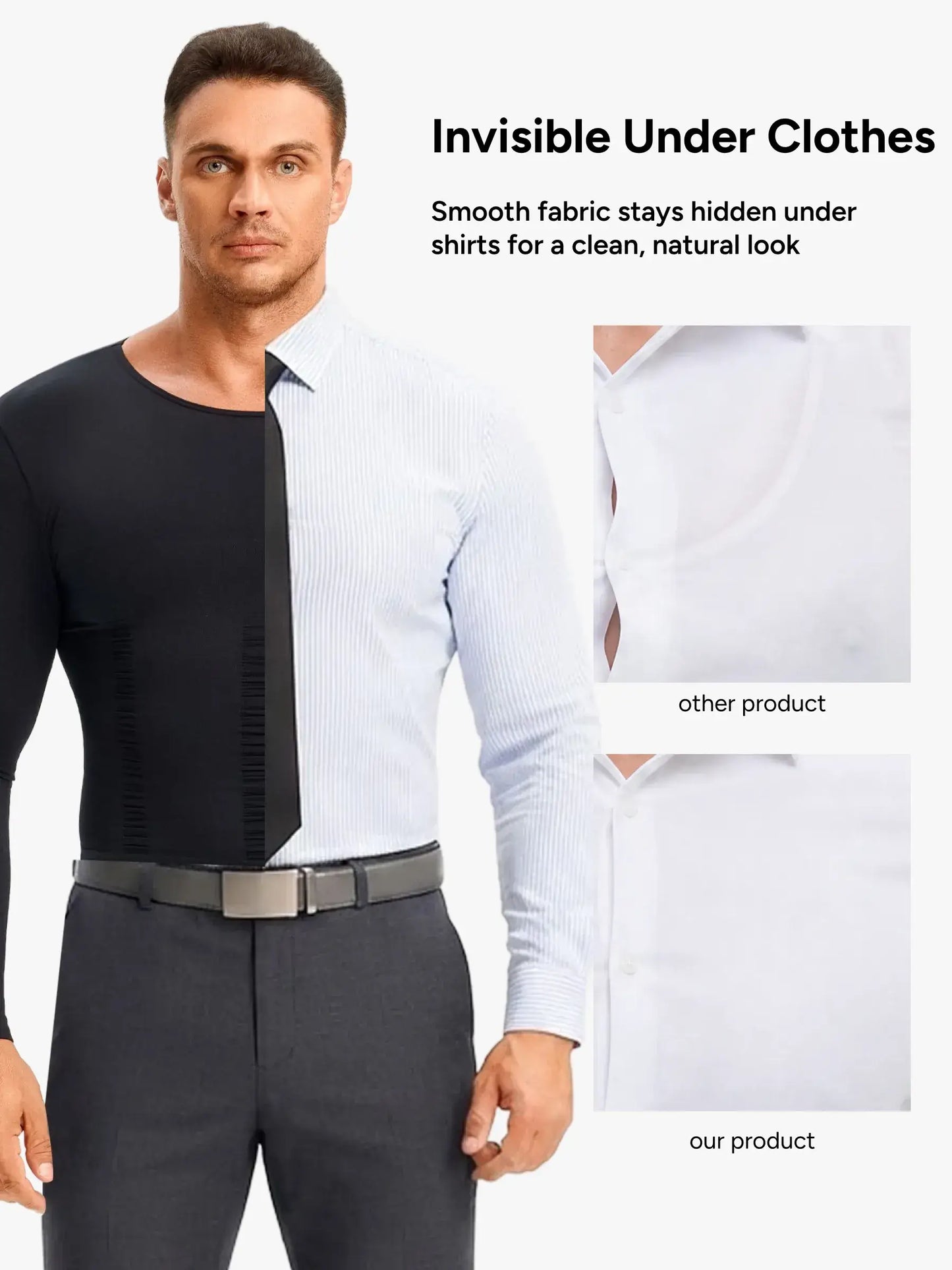 Men's Long Sleeve Compression Shirt Tummy Control