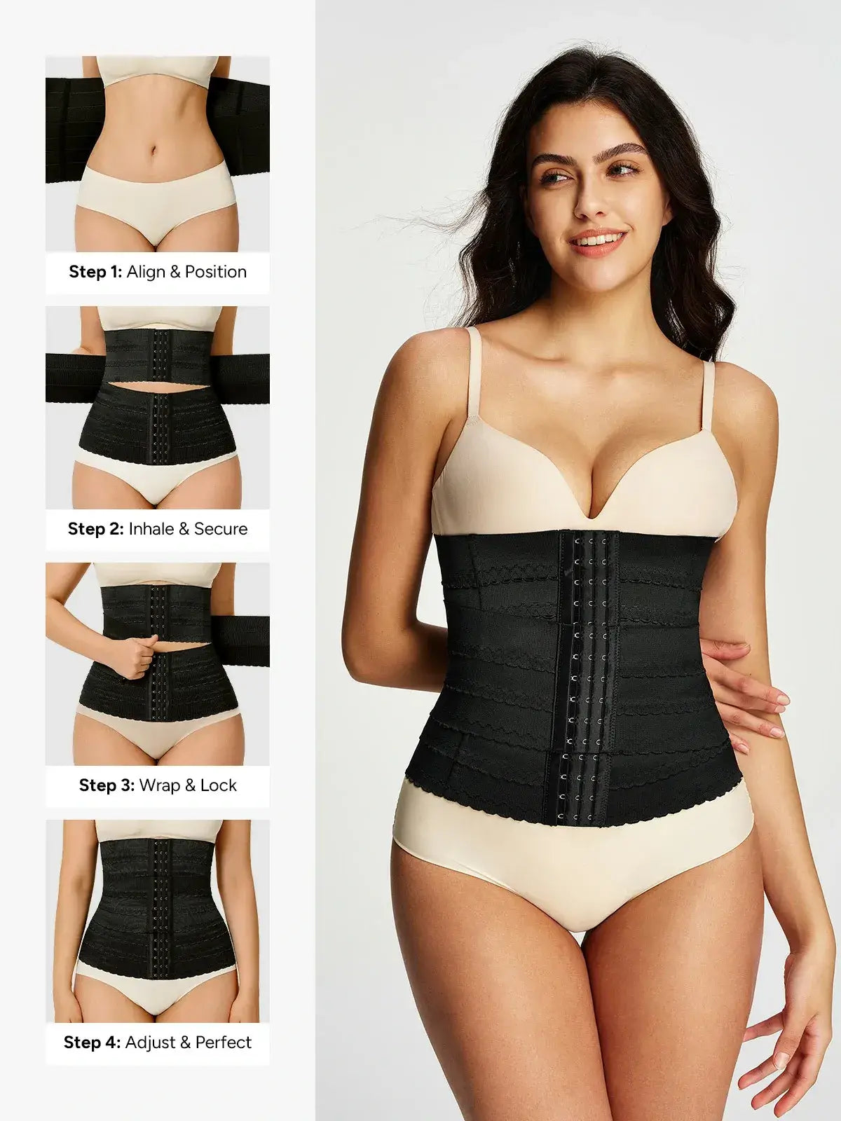 Women's 3-Segment Steel Boned Waist Trainer Tummy Control