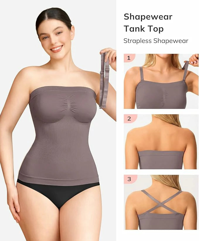 Women's Strapless Shapewear Tank Top Tummy Control