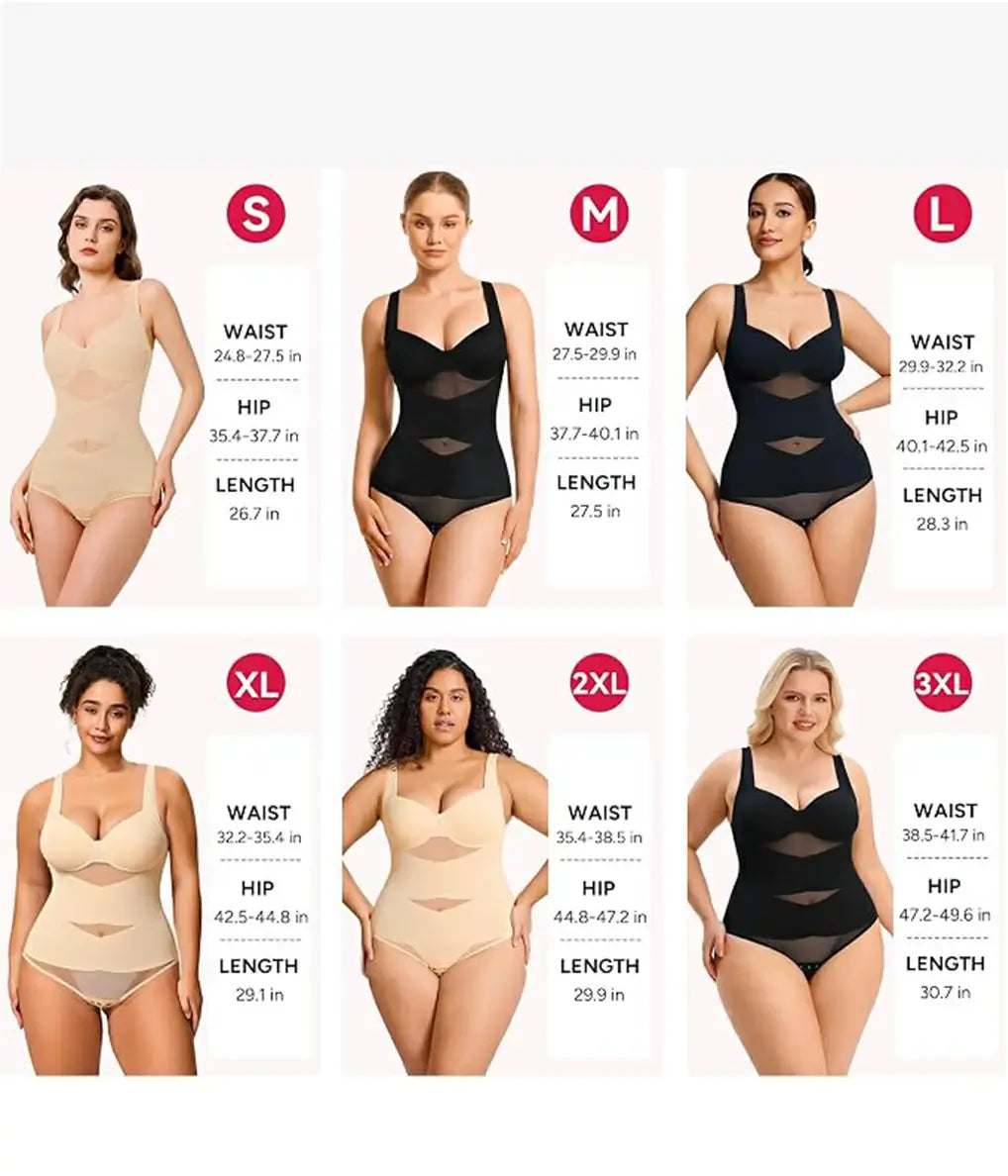 Women's V-Neck Seamless Bodysuit Tummy Control X-Cross