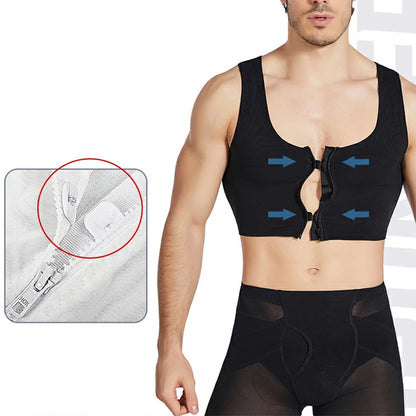 Men's Zipper Mesh Chest Compression Tank Top