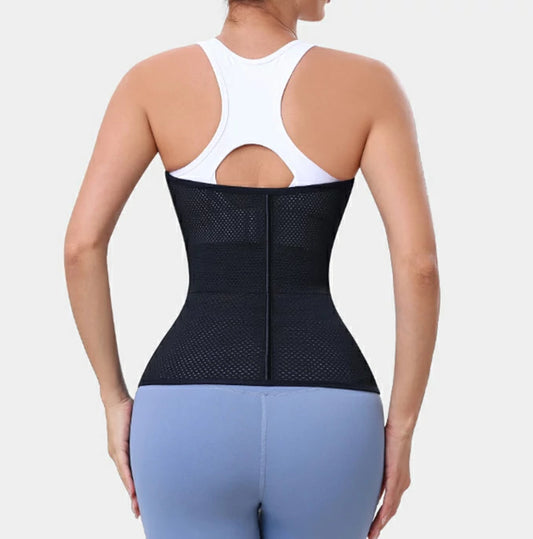 Women's Two-Segment Mesh Steel Boned Waist Trainer Tummy Control