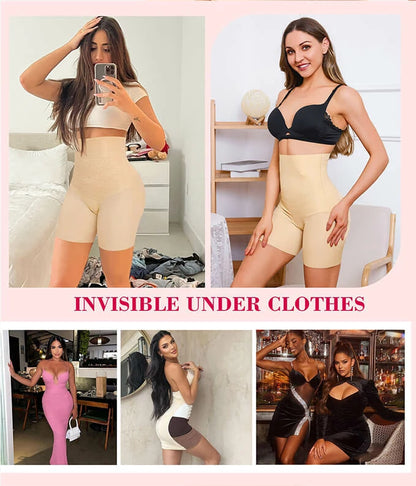 Women's High Waist Steel Bones 3D Contour Shapewear Shorts Tummy Control