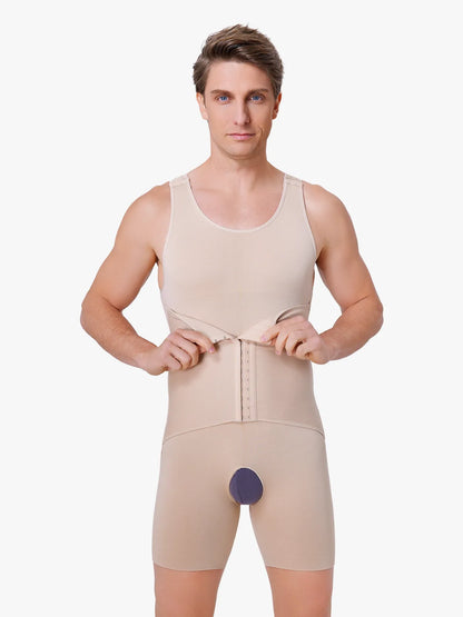 Men's Seamless Shapewear Bodysuit Tummy Control