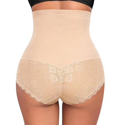 Women's High Waist Lace Panty Tummy Control