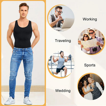 Men's Seamless Sleeveless Compression Bodysuit