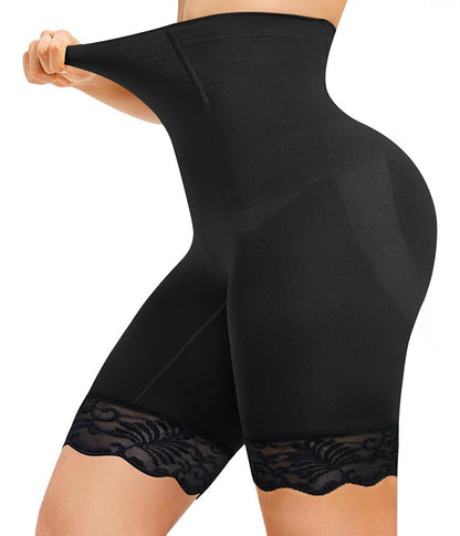 Women's High Waist Lace Butt-Lifting Contour Shapewear Shorts Waist Sculpting