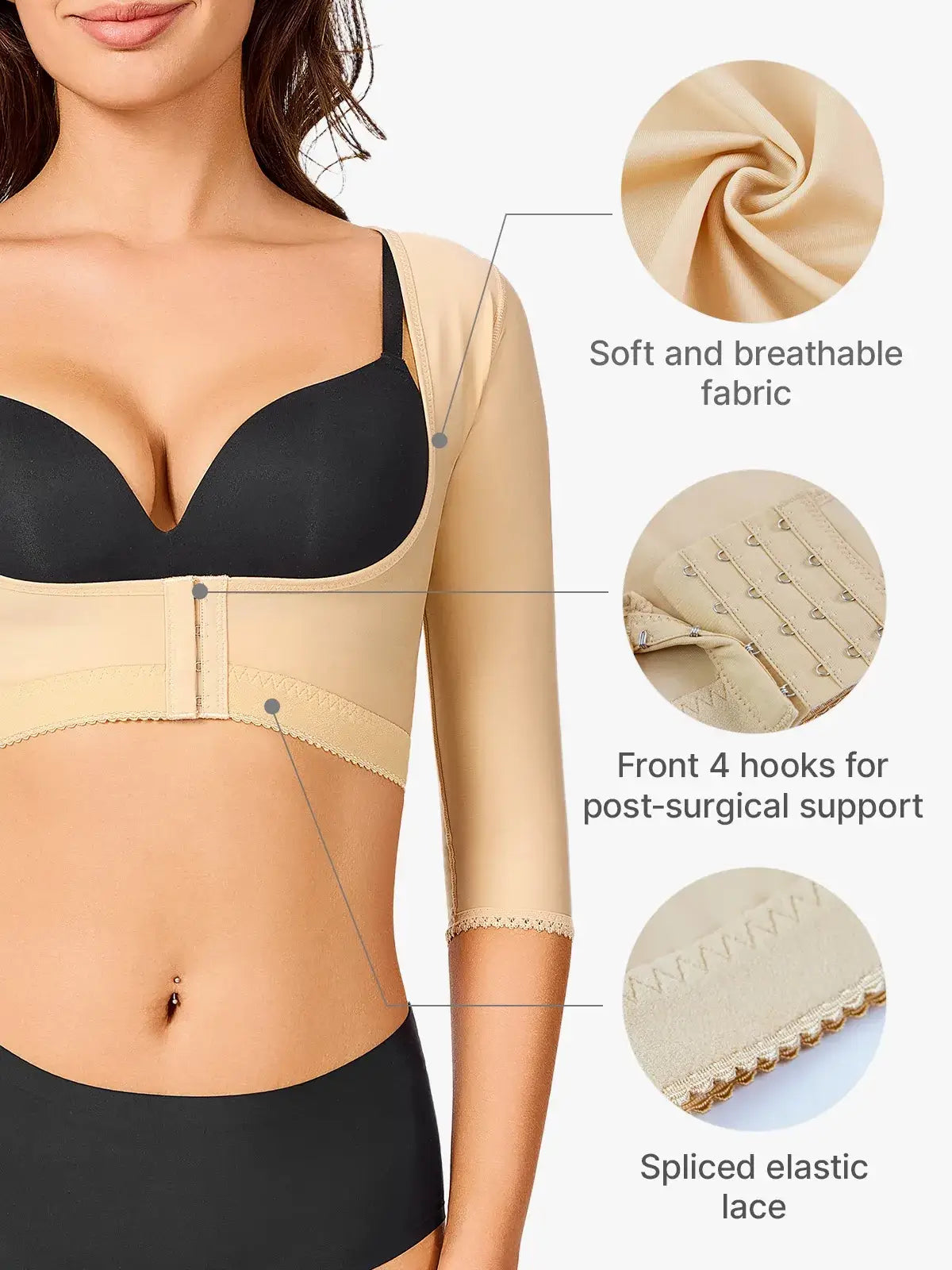 Women's Arm Shaper Top U-Shape Bust Firm Control