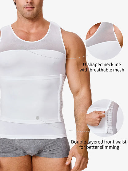 Men's Compression Vest w/ Waist Trimmer Belt (2-Pack)