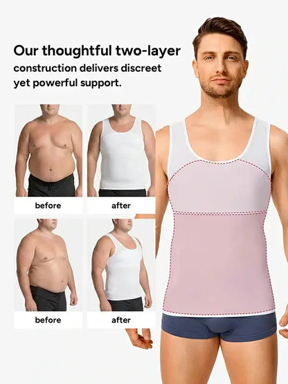 Men's Mesh Compression Chest & Tummy Control Tank Top