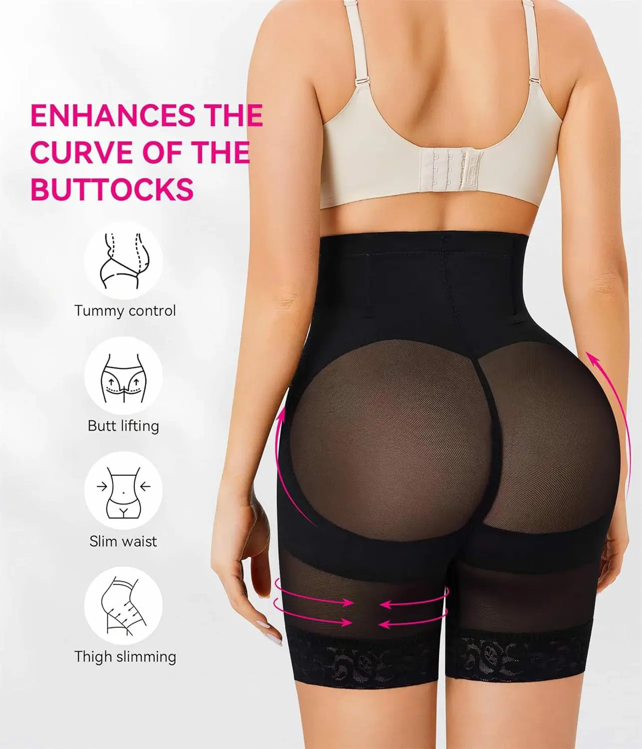 Women's High Waist Steel Bones Shapewear Shorts Tummy Control