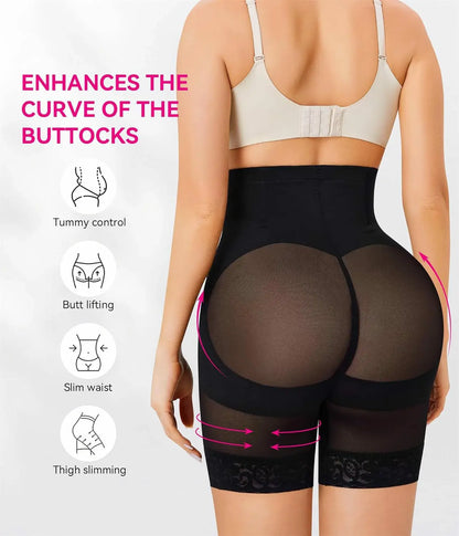 Women's High Waist Steel Bones Shapewear Shorts Tummy Control