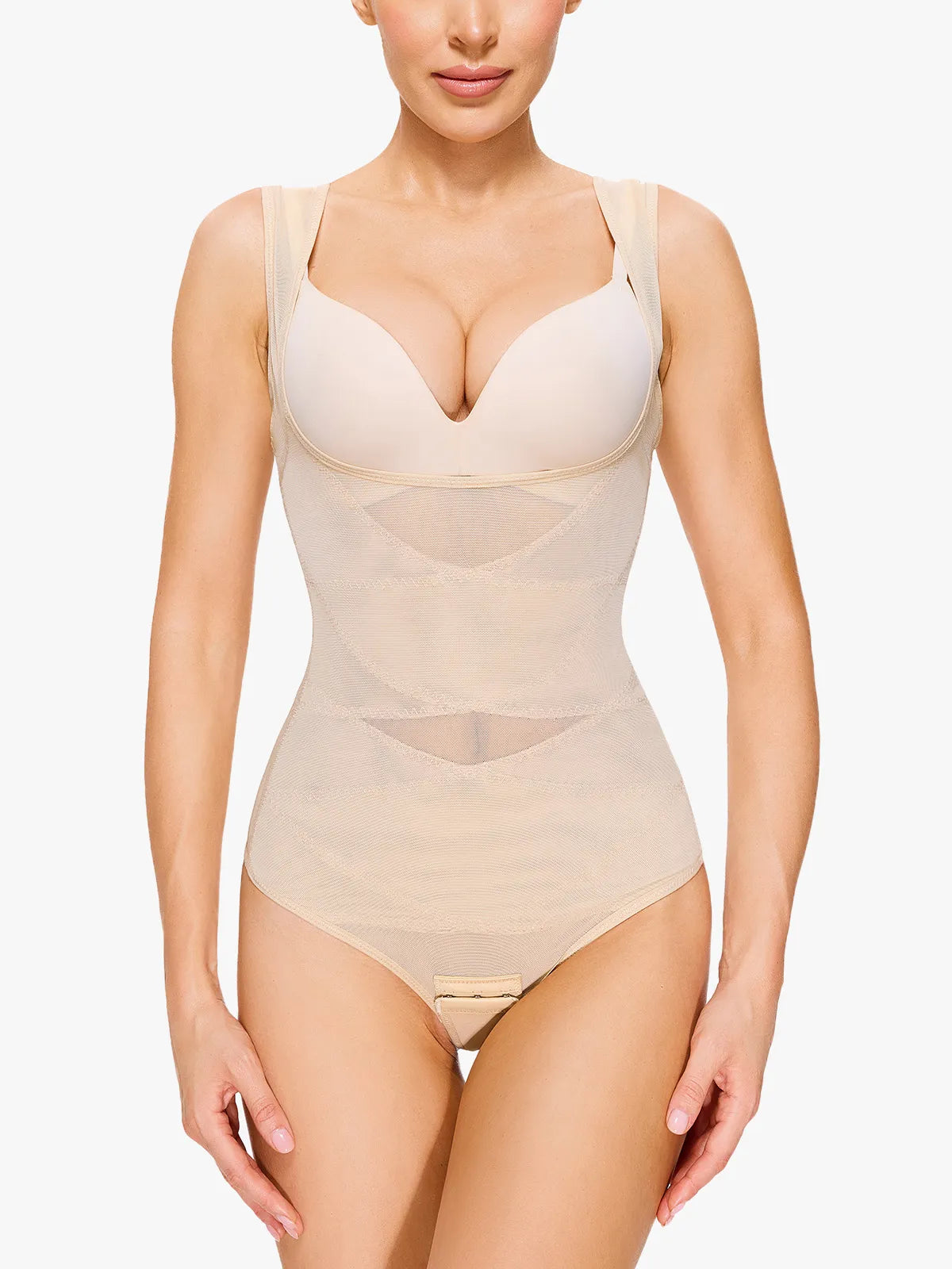 Slimming Mesh Tummy Control Bodysuit with Crotch Buckle（Buy 1, Get 1 FREE）