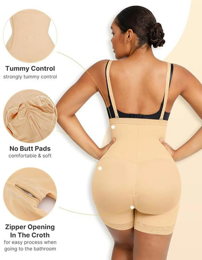 Women's Faja Colombianas Side Zip Bodysuit Tummy Control