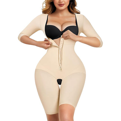 Women's Short Sleeve Bodysuit Tummy Control Arm Compression