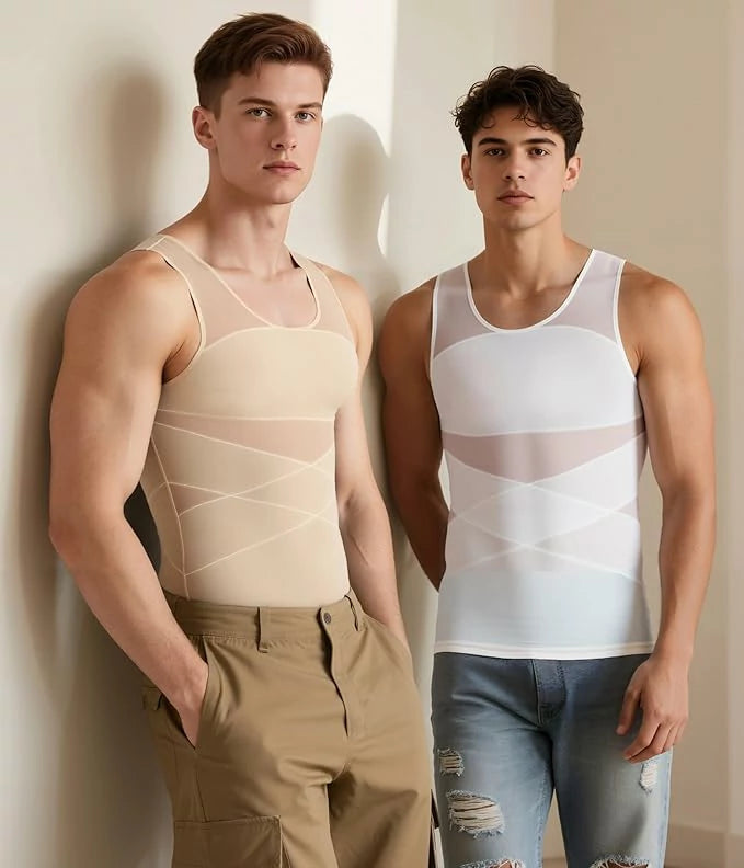 Men's Compression Tank Top Mesh Double-Layer