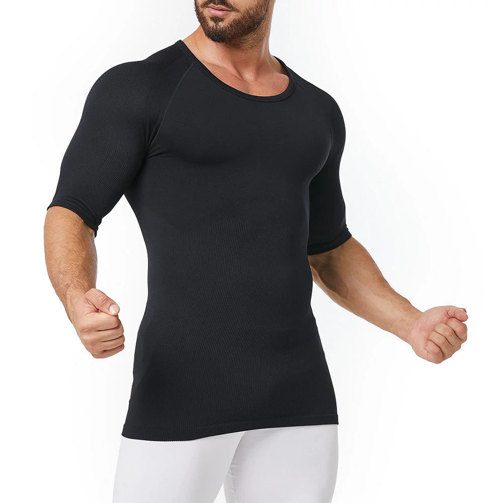 Men's Short Sleeve Compression Shirt Body Shaper