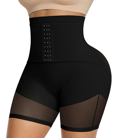 Women's High Waist Hook Closure Anti-Chafe Faja Shorts Tummy Control