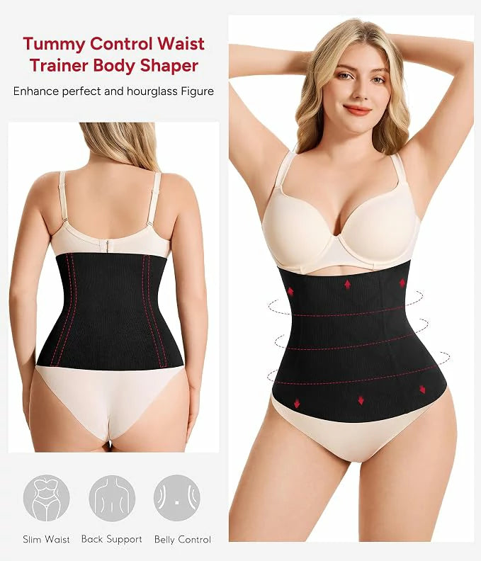 Women's Pull On Steel Boned Waist Trainer Tummy Control