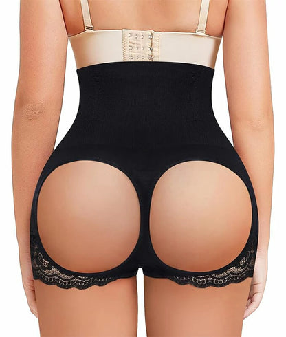Women's High Waist Circle Opening BoyShort Panty Tummy Control Butt Lift