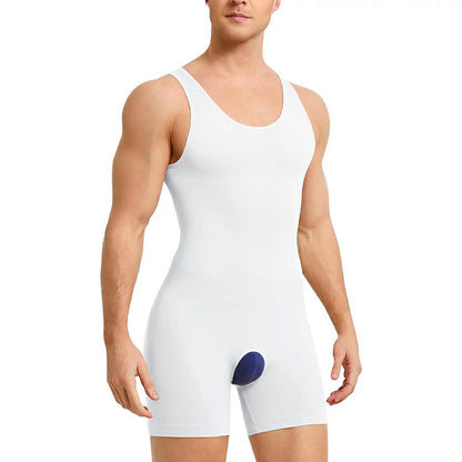 Men's Seamless Sleeveless Compression Bodysuit