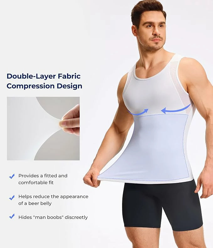 Men's Firm Compression Tank Top with Mesh Venting