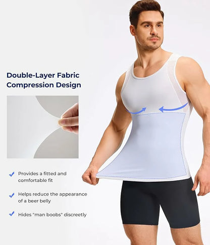 Men's Firm Compression Tank Top with Mesh Venting