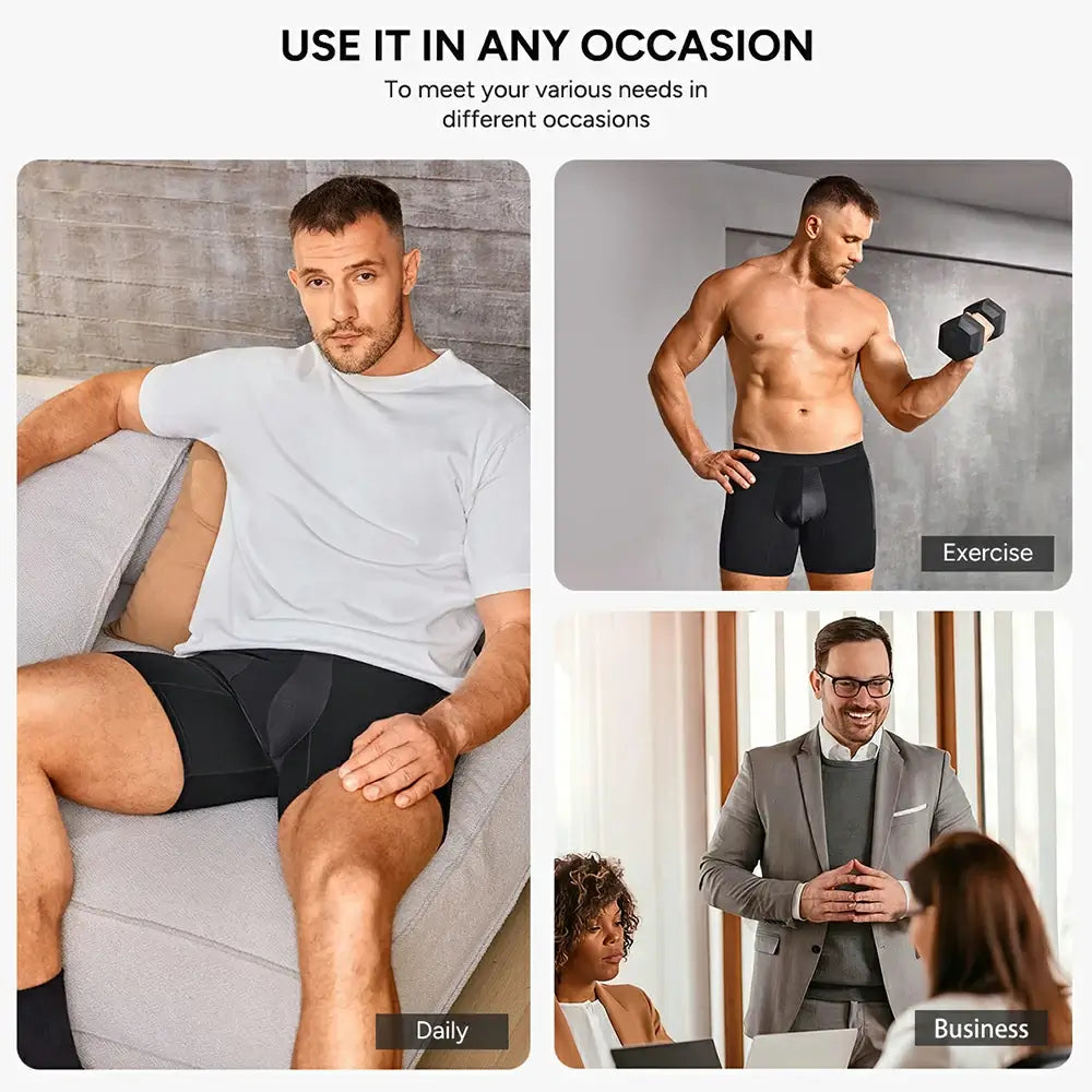 Men's Breathable Compression Shorts Side Pocket Low-Rise