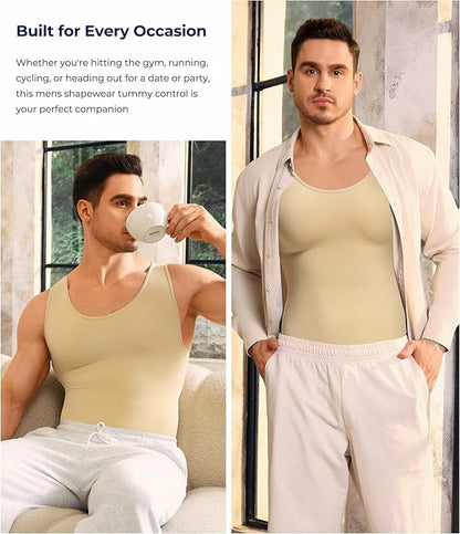 Men's Seamless Bodysuit Tummy Control Shapewear