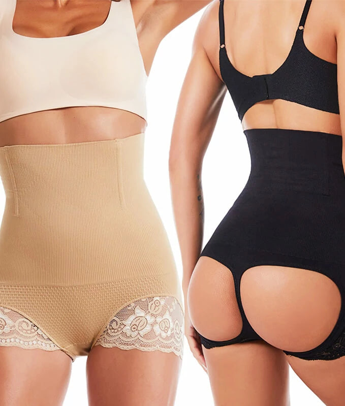 Women's High Waist Circle Opening BoyShort Panty Tummy Control Butt Lift