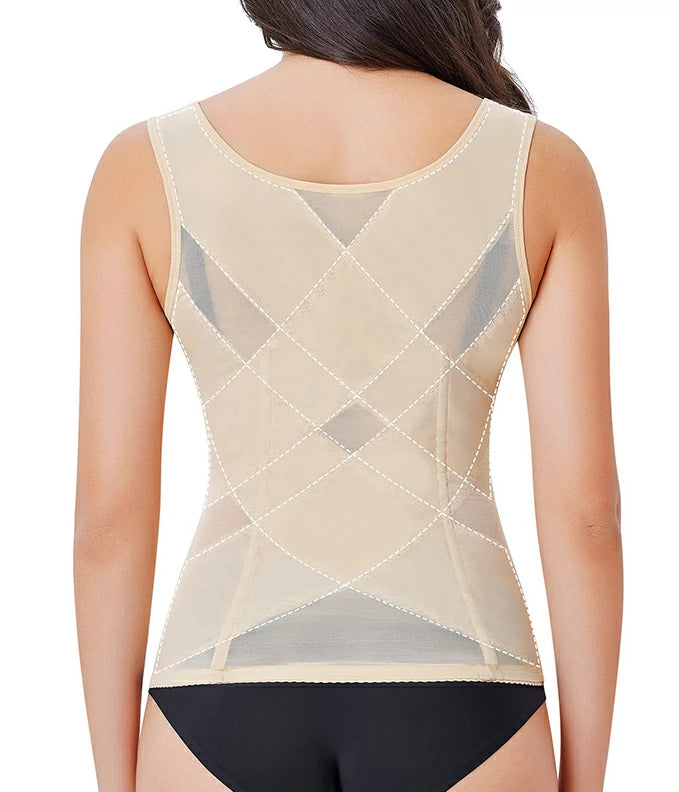 Women's Steel Boned Shapewear Vest Tummy Control