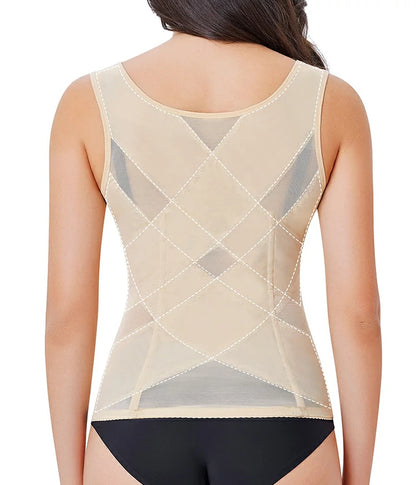 Women's Steel Boned Shapewear Vest Tummy Control