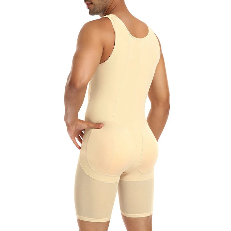 Men's Colombian Faja Full Body Shaper Bodysuit with Zipper