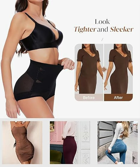 Women's High Waist Anti-Roll Shapewear Panties Tummy Control