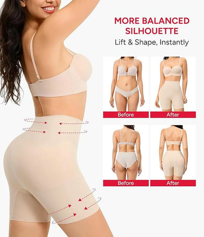 Women's Mid-Rise Built-in Hip and Butt Pads Shapewear Shorts