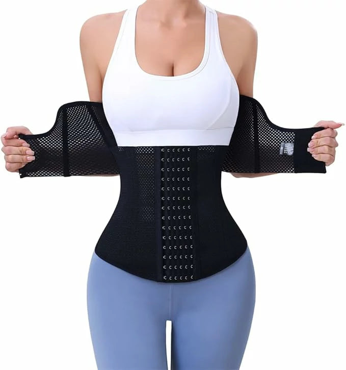 Women's Two-Segment Mesh Steel Boned Waist Trainer Tummy Control