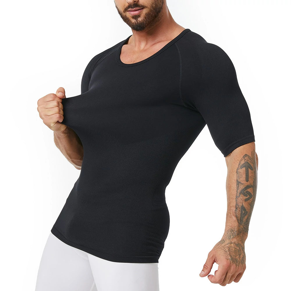 Men's Short Sleeve Compression Shirt Body Shaper