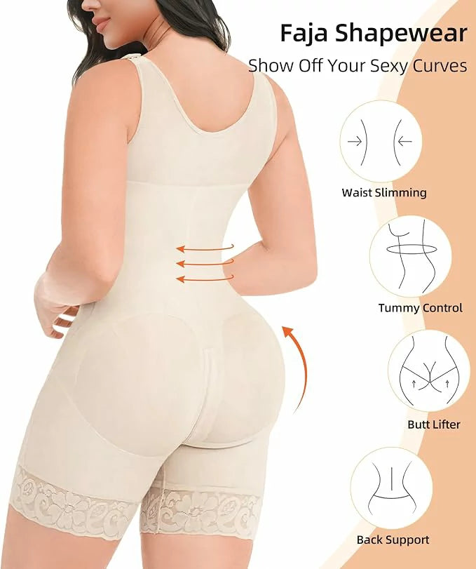 Women's Colombian Fajas Bodysuit Tummy Control Butt Lift