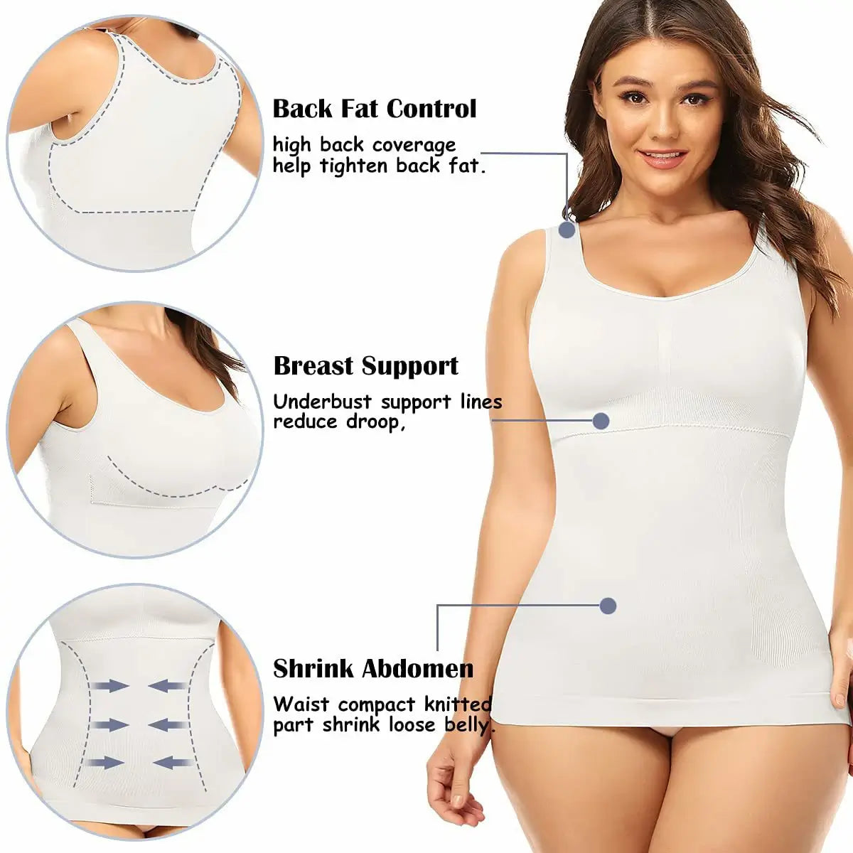 Women's Shapewear Tank Top Built-in Bra Tummy Control