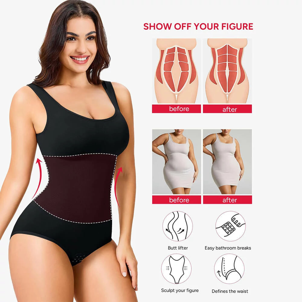 Women's Scoop Neck Bodysuit Tummy Control Shapewear