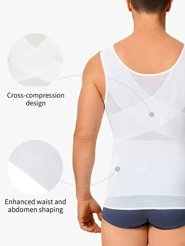 Men's Mesh Compression Chest & Tummy Control Tank Top