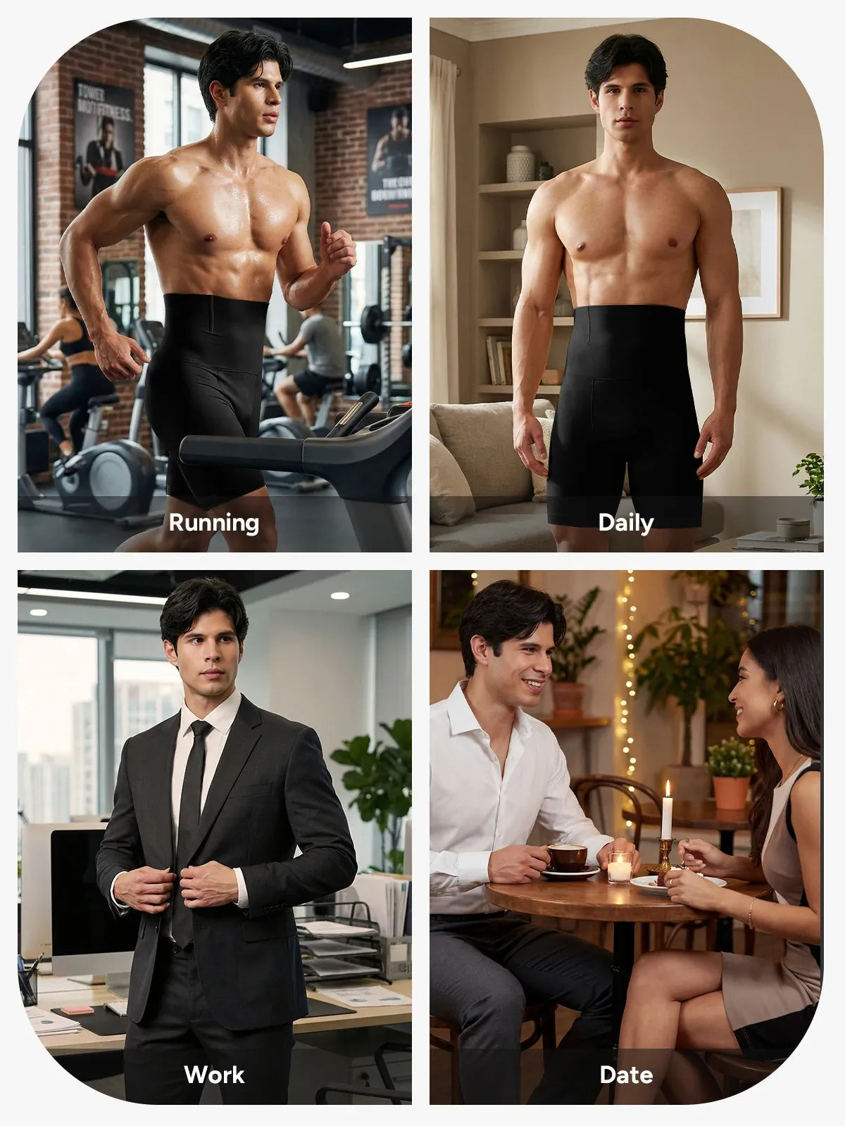 Men's High-Waist Tummy Control Compression Shorts