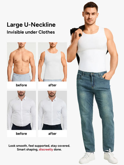 Men's Honeycomb Compression Shapewear Vest (2-Pack)