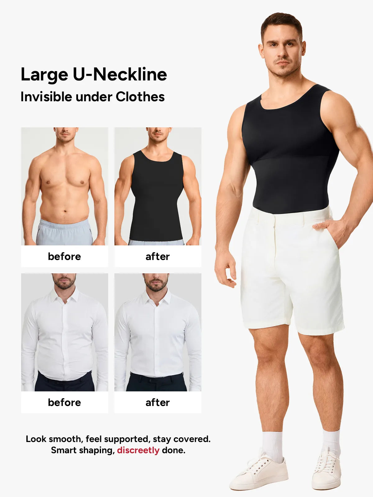 Men's Honeycomb Compression Shapewear Vest (2-Pack)