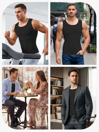 Men's Honeycomb Compression Shapewear Vest (2-Pack)