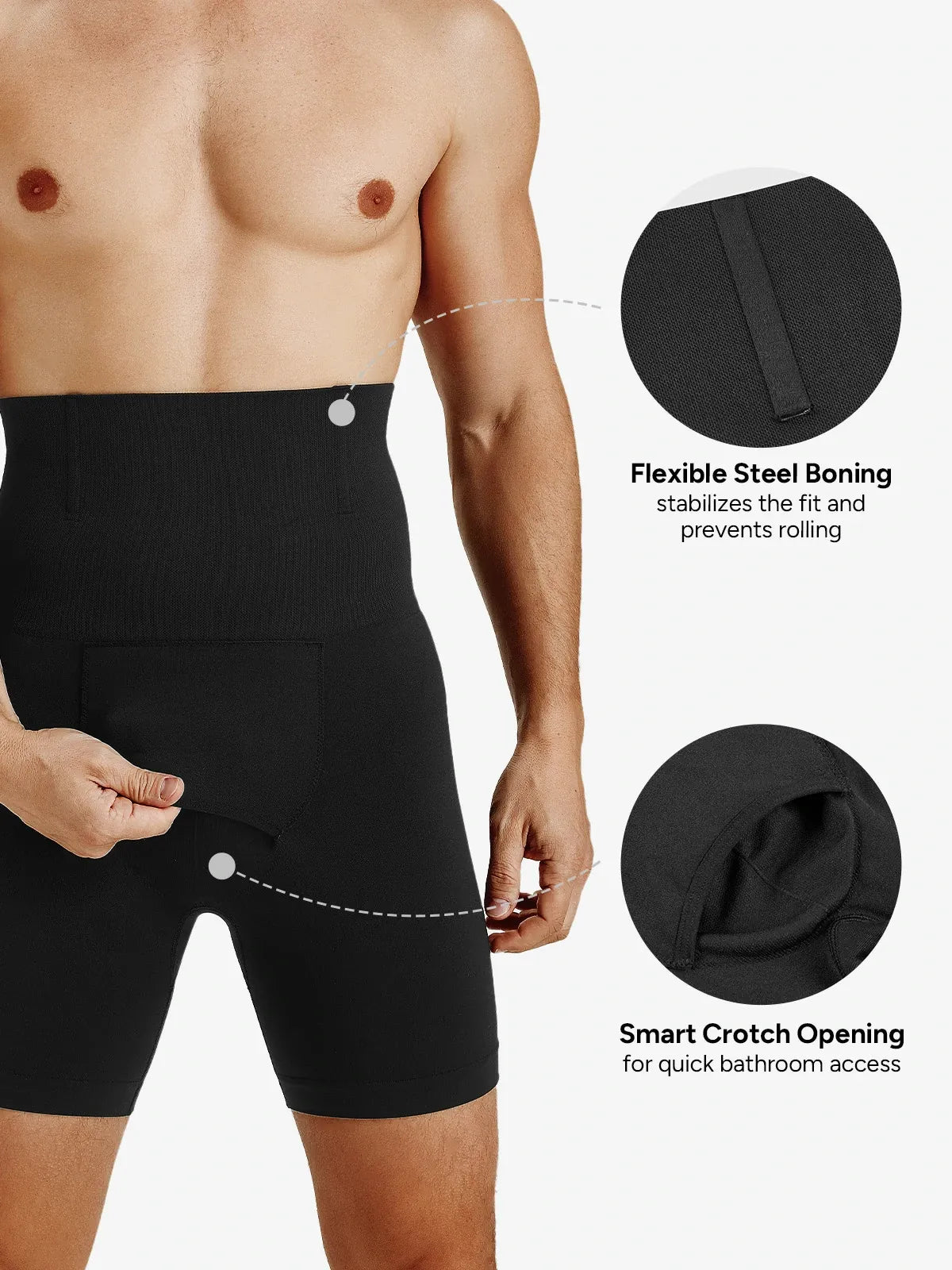 Men's High-Waist Tummy Control Compression Shorts