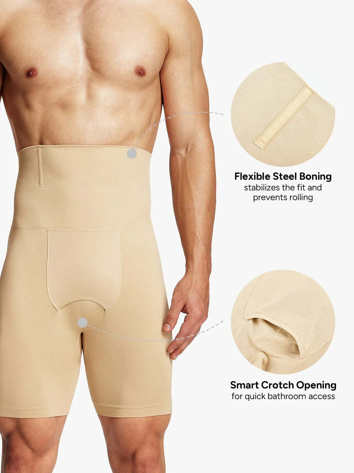 Men's High-Waist Tummy Control Compression Shorts