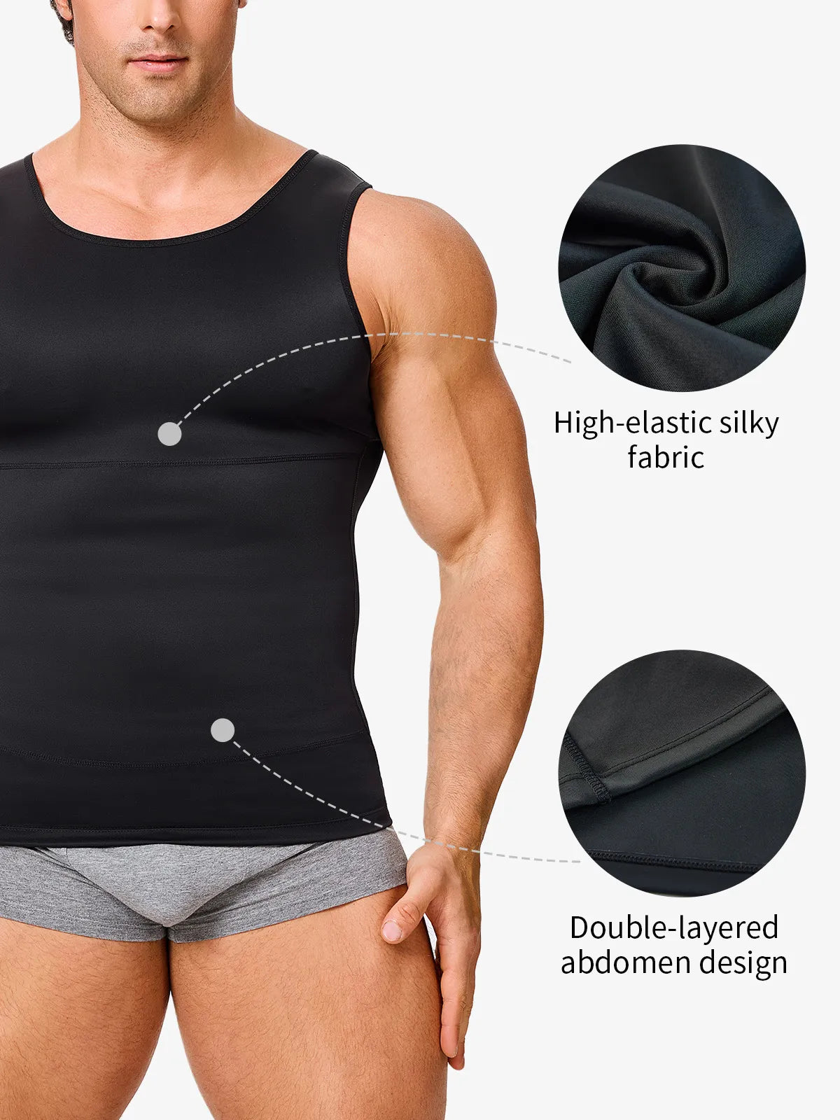 Men's Honeycomb Compression Shapewear Vest (2-Pack)