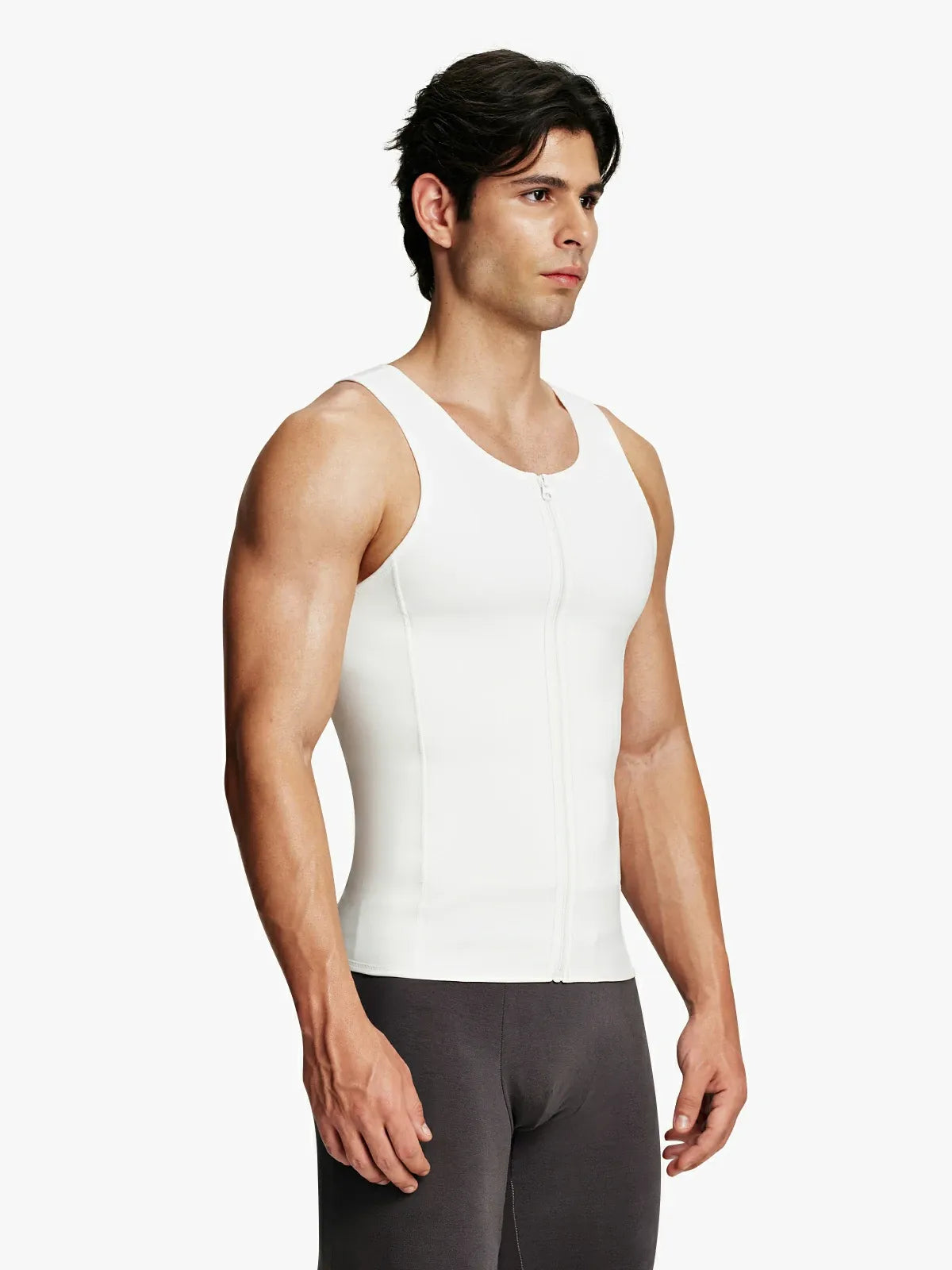 Men's Tummy Control Shapewear Undershirt w/ Adj Hooks