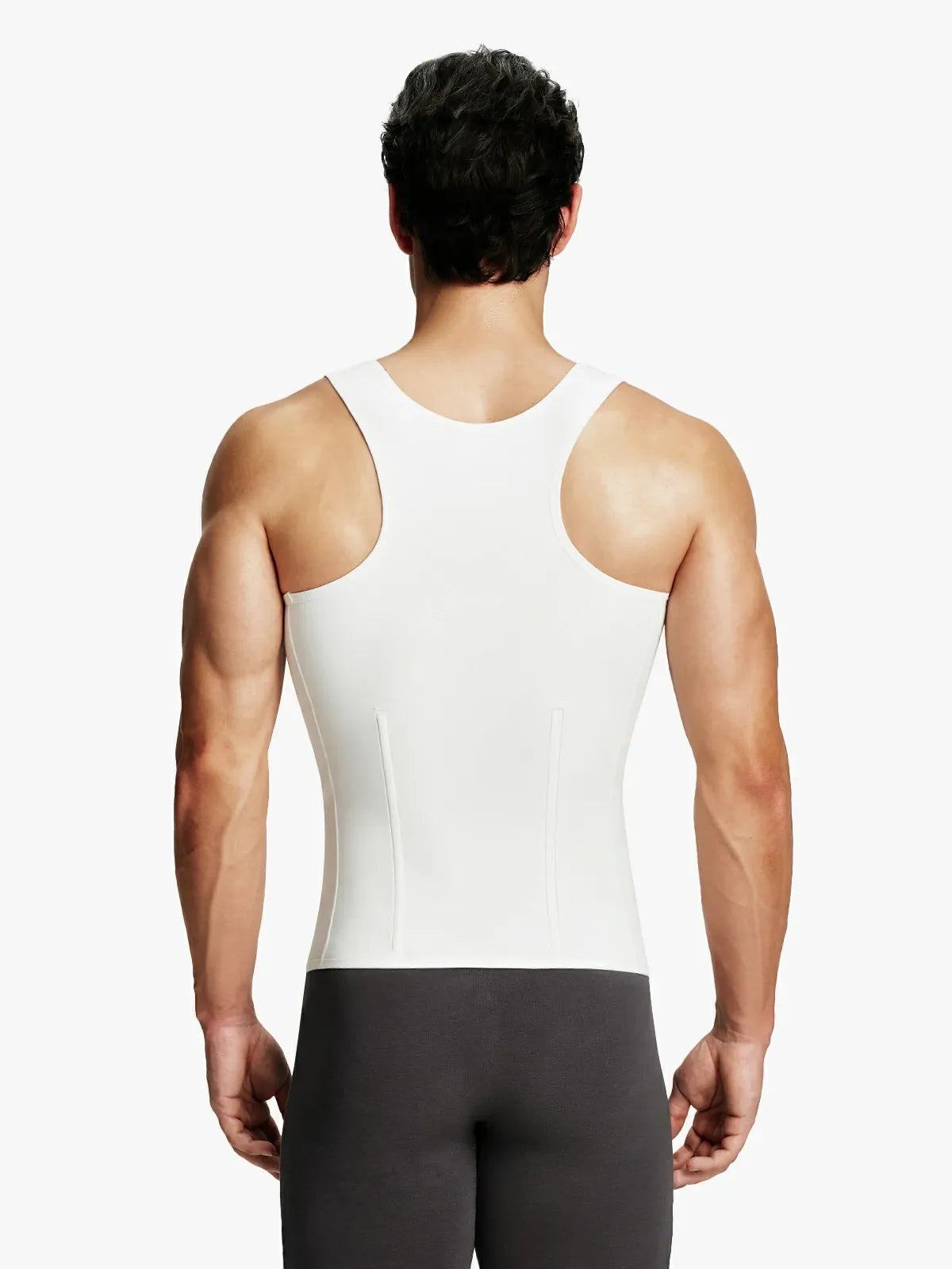 Men's Tummy Control Shapewear Undershirt w/ Adj Hooks